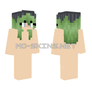 Green Haired Girl Skin Base Minecraft skin