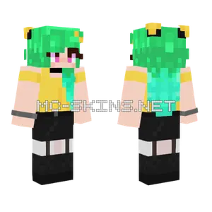 Green Haired Lemon Girl Minecraft skin