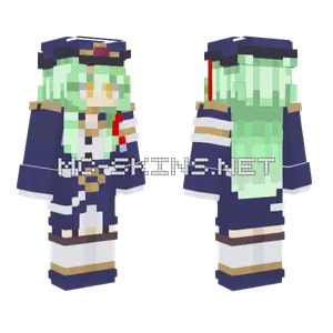 Green Haired Schoolgirl Minecraft skin