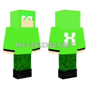 Green Hoodied Boy Minecraft skin
