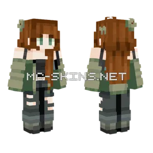 Green Military Girl Minecraft skin