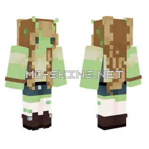 Green Mossy Girl Minecraft skin