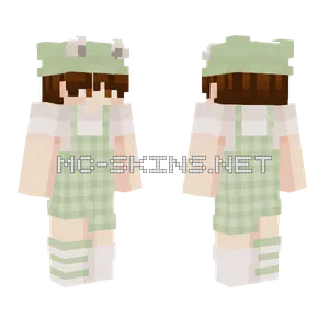 Green Overalls Girl Minecraft skin