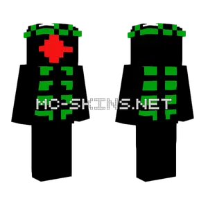 Green Skeleton Sniper Minecraft skin