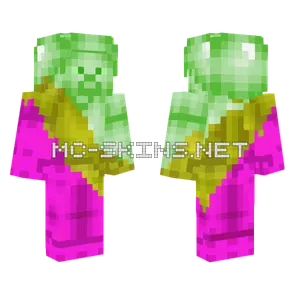 Green Steve With Yellow And Magenta Steve Minecraft skin