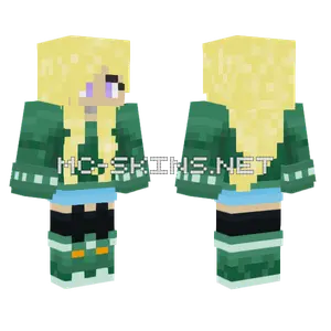 Green Winter Girl Minecraft skin