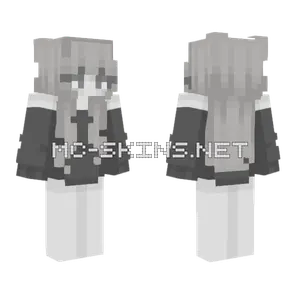 Grey Anime Girl Minecraft skin