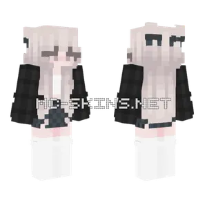 Grey Cute Minecraft skin