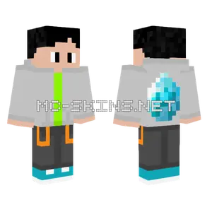 Grey Jacket Diamond Minecraft skin