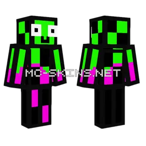 Half Magenta Half Green Swagrum Minecraft skin