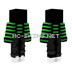 Halloween Black Overalls Green Stripe Minecraft skin