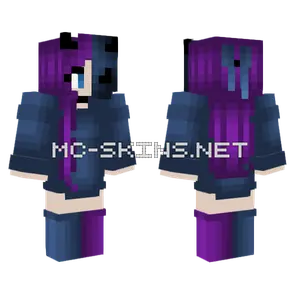 Halloween Dark Blue Purple Mask Minecraft skin