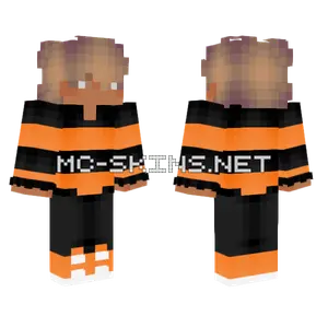 Halloween Orange and Black Stripes Minecraft skin