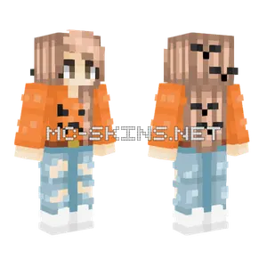 Halloween Pumpkin Girl Minecraft skin