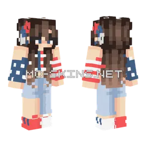 Happy 4th Girl Minecraft skin