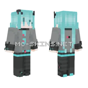 Hatsune Miku Broken Sekai Minecraft skin