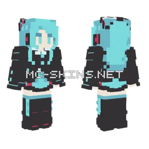 Hatsune Miku Unshaded Base Minecraft skin