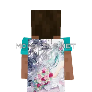 Hatsune Miku Wedding Dress cape, outside and lining