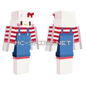 Hello Kitty Classic Red And Blue Minecraft skin