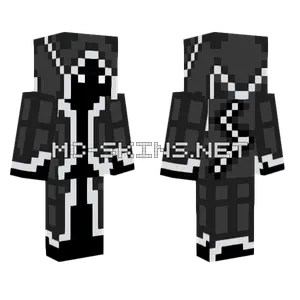 Hooded Figure Black White Minecraft skin
