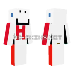 Hubter White and Red Outfit Minecraft skin