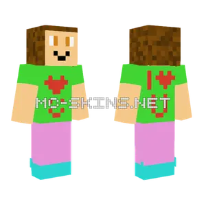 I Love U Girl Minecraft skin
