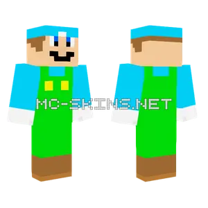 Ice Luigi Minecraft skin