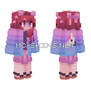 Illuminous Unicorn Girl Minecraft skin