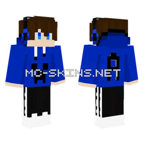 Improved Blue Gamer 2.0 Minecraft skin