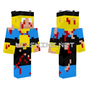 Invincible Battle Damaged Minecraft skin