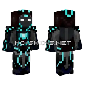 Iron Man Stealth Suit Black Cyan Minecraft skin