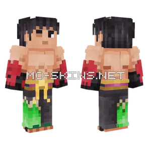 Jin Kazama Green Minecraft skin