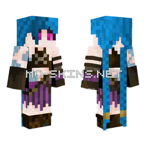 Jinx Blue Hair Minecraft skin