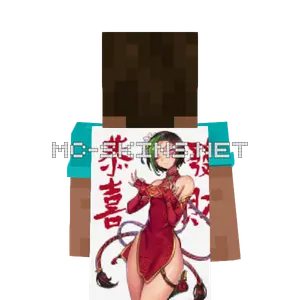 Jinx China Dress cape, outside and lining