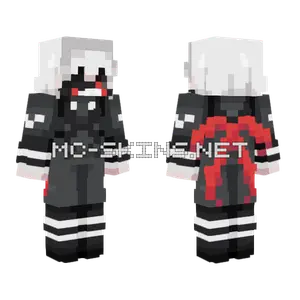 Kaneki Ken Hoodie Minecraft skin