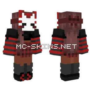 Katsune Girl Dark Skin Minecraft skin