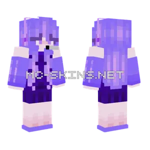 Kawaii Purple Gamer Girl Minecraft skin