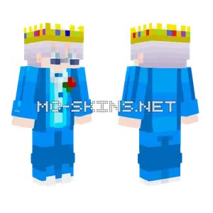 King Gojo Gentleman Blue Tuxedo Minecraft skin