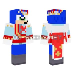 King Sonic Rumble Party Minecraft skin