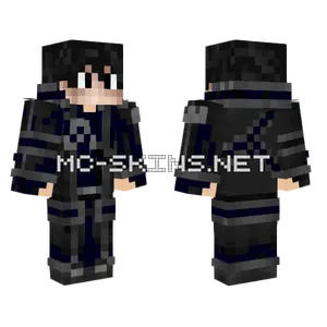 Kirito Kazuto Black Outfit Minecraft skin
