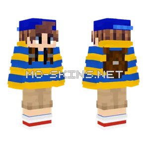 Kitsu Blue Yellow Minecraft skin