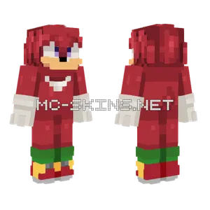 Knuckles The Echidna Minecraft skin
