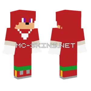 Knuckles The Echidna Minecraft skin
