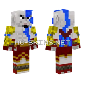 Kratos With Blue Stripe Minecraft skin