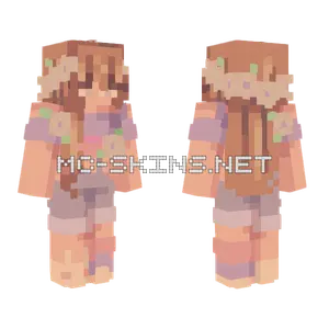 Lavender Girl With Flowers Minecraft skin