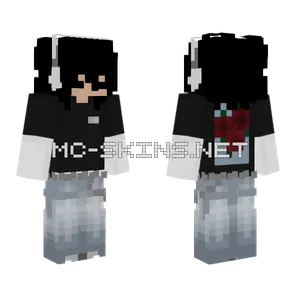 Layered Fit Long Hair Minecraft skin
