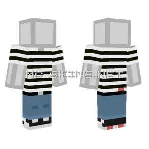 Levi Striped Shirt Shoes Minecraft skin
