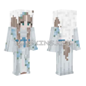 Light Blue Floral Dress Minecraft skin