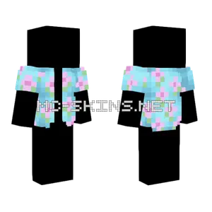 Light Blue T-shirt With Pink Flowers Minecraft skin