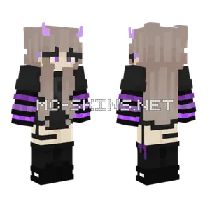Lilac Egirl Devil Minecraft skin